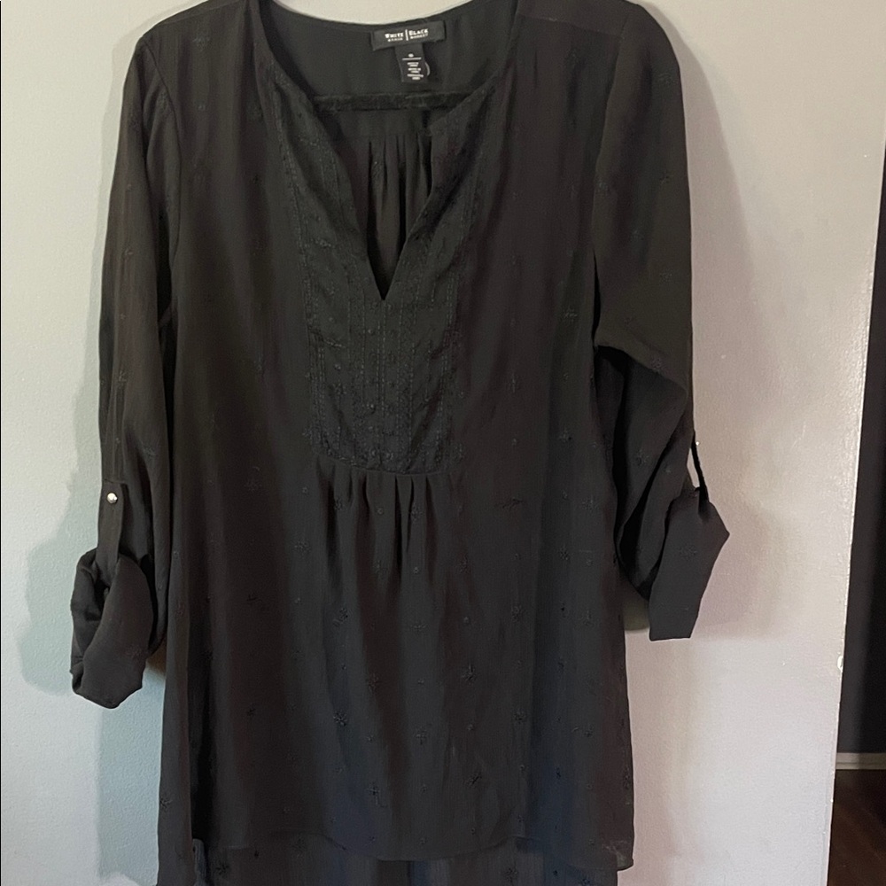 White House Black Market Black Blouse